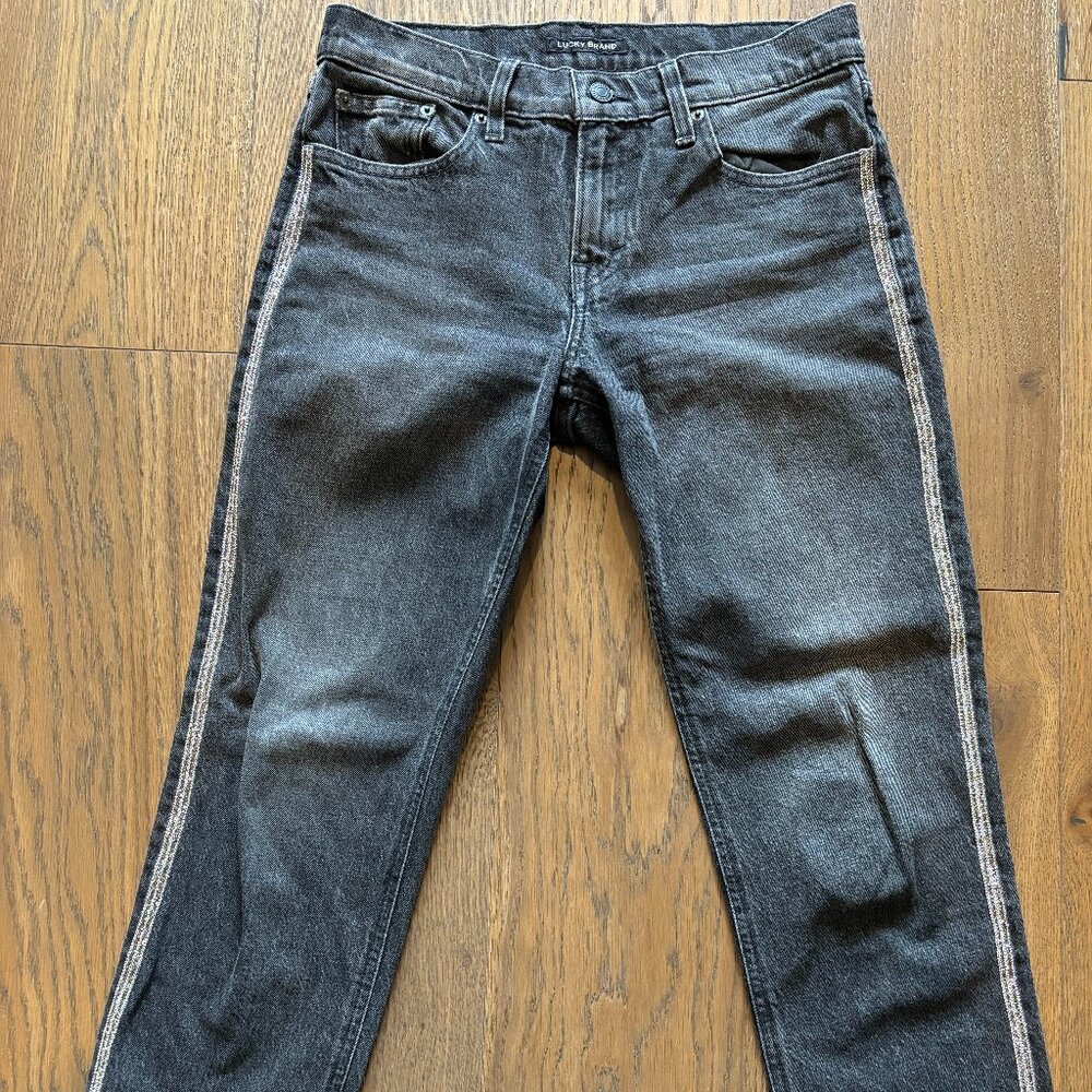 Lucky Brand Mid Rise Boyfriend Black Jeans - 0